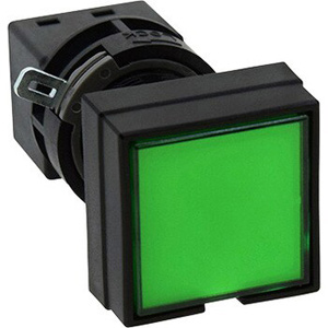 Đèn báo D12mm IDEC HA4P-1C03G Square flush; 12VAC, 12VDC; D16; Đèn led; Màu xanh lá cây