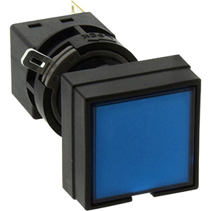 Đèn báo D12mm IDEC HA4P-1C03S Square flush; 12VAC, 12VDC; D16; Đèn led; Màu xanh da trời