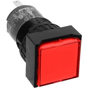 Đèn báo IDEC AP6QS53R Hình vuông có vỏ bảo vệ 2 cạnh; 12VAC, 12VDC; D16; Đèn led; Đỏ