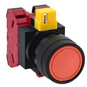 Nút nhấn nhả không đèn IDEC HW1B M102R MAU D22 2NC  Đỏ 