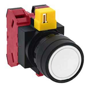 Nút nhấn nhả không đèn IDEC HW1B M102W MAU D22 2NC  Trắng 