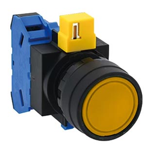 Nút nhấn nhả không đèn IDEC HW1B-M110Y D22 1NO (Vàng)