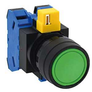 Nút nhấn nhả không đèn IDEC HW1B M120G D22 2NO  Xanh 