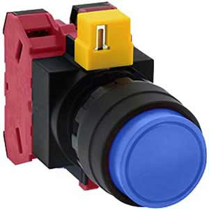 Nút nhấn nhả không đèn IDEC HW1B-M202S-MAU D22 2NC (Xanh)