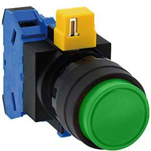 Nút nhấn nhả không đèn IDEC HW1B M210G D22 1NO  Xanh 