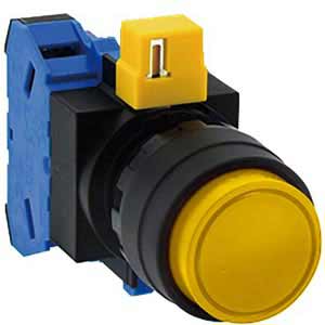 Nút nhấn nhả không đèn IDEC HW1B M210Y MAU D22 1NO  Vàng 