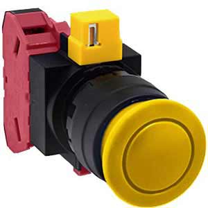 Nút nhấn nhả không đèn IDEC HW1B M301Y MAU D22 1NC  Vàng 
