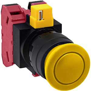Nút nhấn nhả không đèn IDEC HW1B-M302Y-MAU D22 2NC (Vàng)