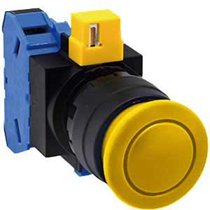 Nút nhấn nhả không đèn IDEC HW1B M310Y MAU D22 1NO  Vàng 