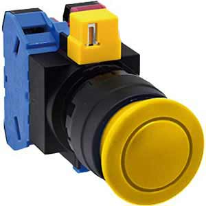 Nút nhấn nhả không đèn IDEC HW1B M311Y MAU D22 1NO 1NC  Vàng 