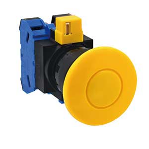 Nút nhấn nhả không đèn IDEC HW1B M411Y MAU D22 1NO 1NC  Vàng 