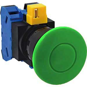 Nút nhấn nhả không đèn IDEC HW1B M420G MAU D22 2NO  Xanh 