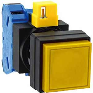 Nút nhấn nhả không đèn IDEC HW2B-M210Y-MAU D22 1NO (Vàng)