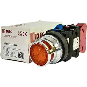 Nút nhấn nhả có đèn IDEC ALFN22211DNA 24VAC/DC D30 1NO+1NC (Hổ phách)
