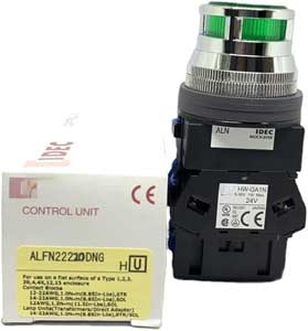 Nút nhấn nhả có đèn IDEC ALFN22220DNG 24VAC/DC D30 2NO (Xanh)