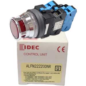Nút nhấn nhả có đèn IDEC ALFN22220DNR 110-220VAC D25 1NO+1NC (Đỏ)