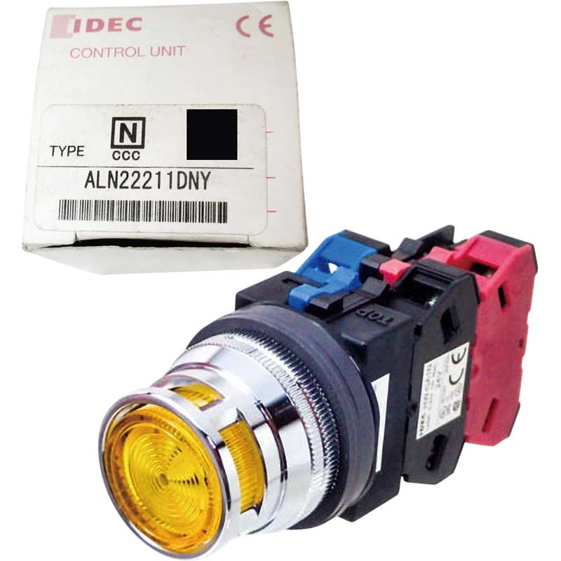 Nút nhấn nhả có đèn IDEC ALN22211DNY 24VAC/DC D30 1NO+1NC (Vàng)