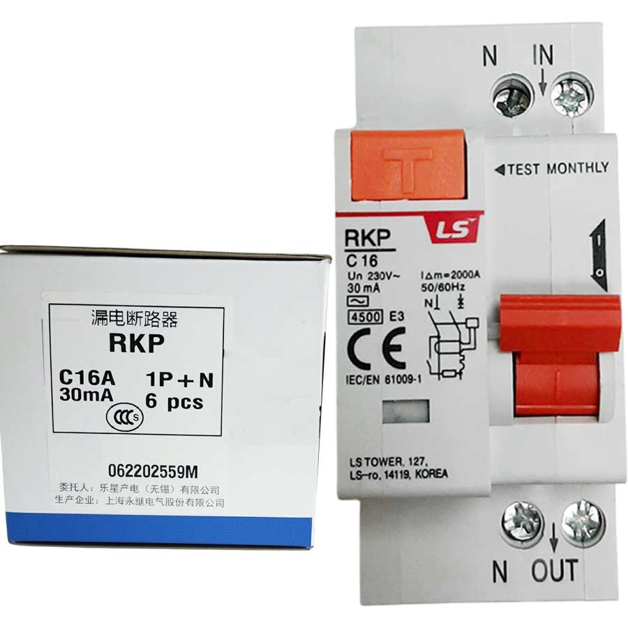 Aptomat chống giật, quá tải (RCBO) LS RKP 1P+N C16A 30mA 4.5kA