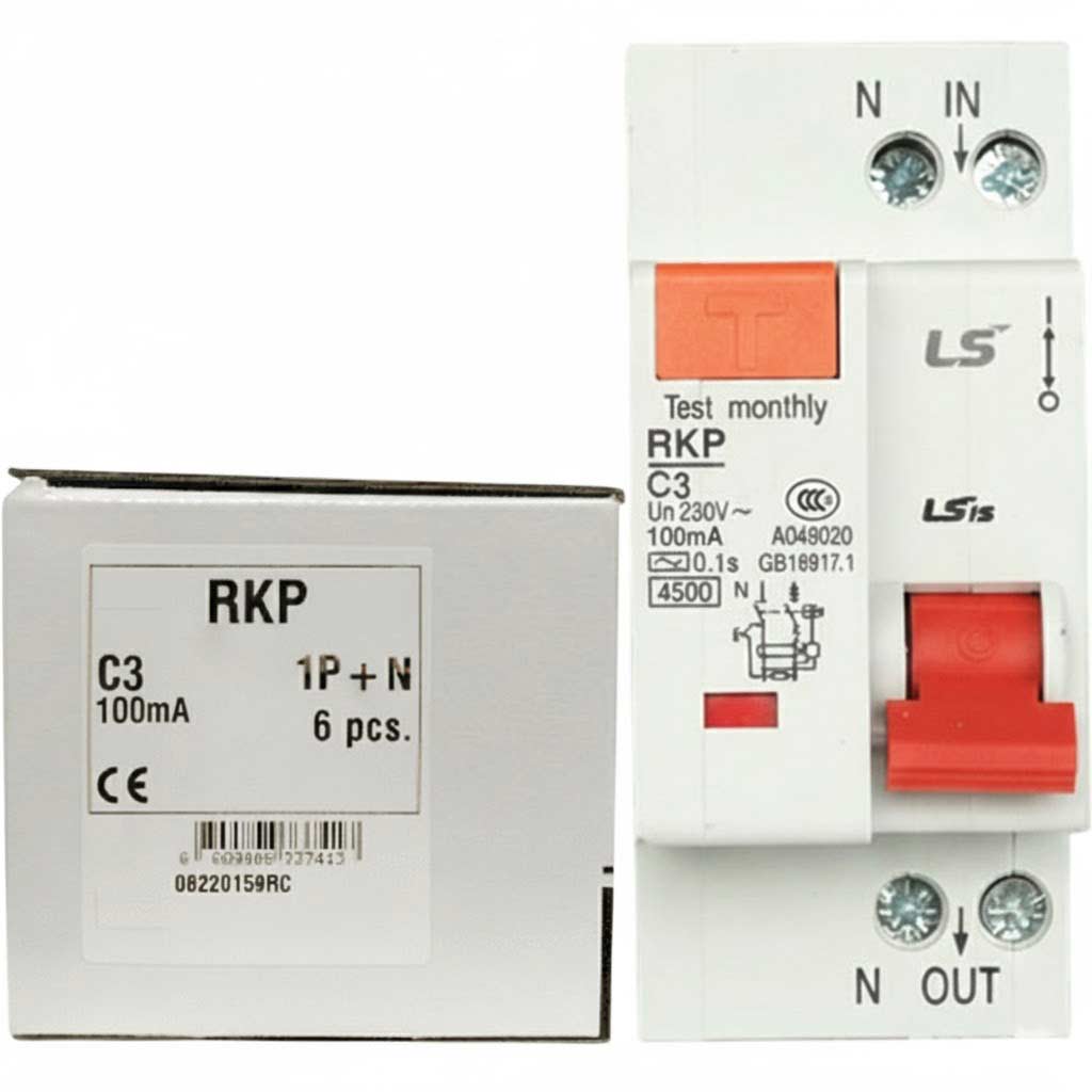 Aptomat chống giật, quá tải (RCBO) LS RKP 1P+N C3A 100mA 4.5kA