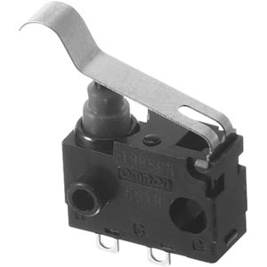 Công tắc hành trình OMRON D2QW-C173MR Simulated hinge roller lever; SPST (1NO); 0.1A at 30VDC, 10mA at 14VDC; 1.5N; 13.3mm; 9.3mm; 5.3mm
