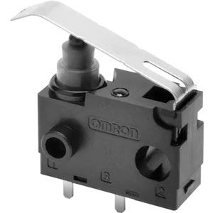 Công tắc hành trình OMRON D2QW-C182H Bent hinge lever; SPST (1NC); 0.1A at 30VDC, 10mA at 14VDC; 1.7N; 13.3mm; 9.3mm; 5.3mm