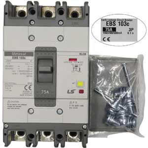 Aptomat khối chống giật 3 pha (ELCB) LS EBS103c-75-100/200/500 .