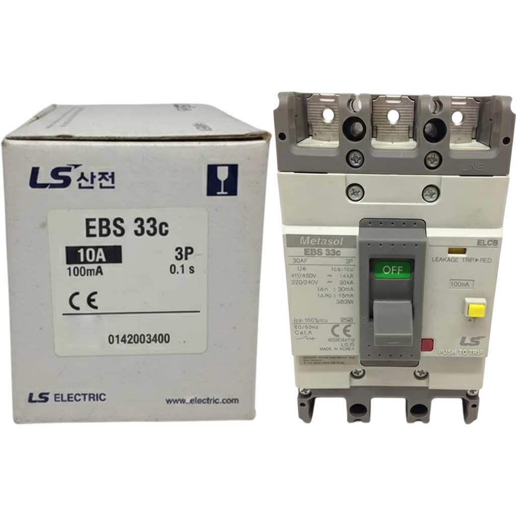 Aptomat khối chống giật 3 pha (ELCB) LS EBS33c-10-100 .