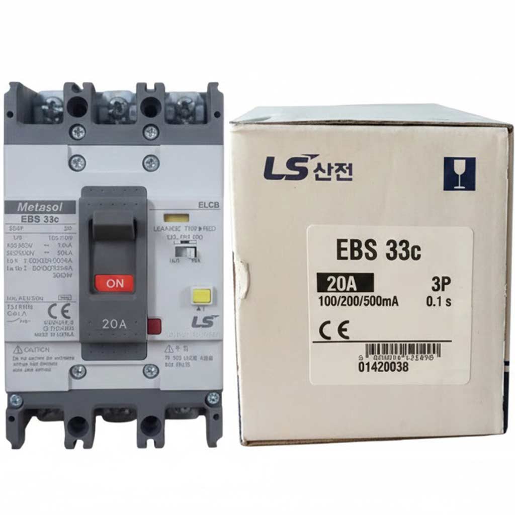 Aptomat khối chống giật 3 pha (ELCB) LS EBS33c-20-100/200/500 .