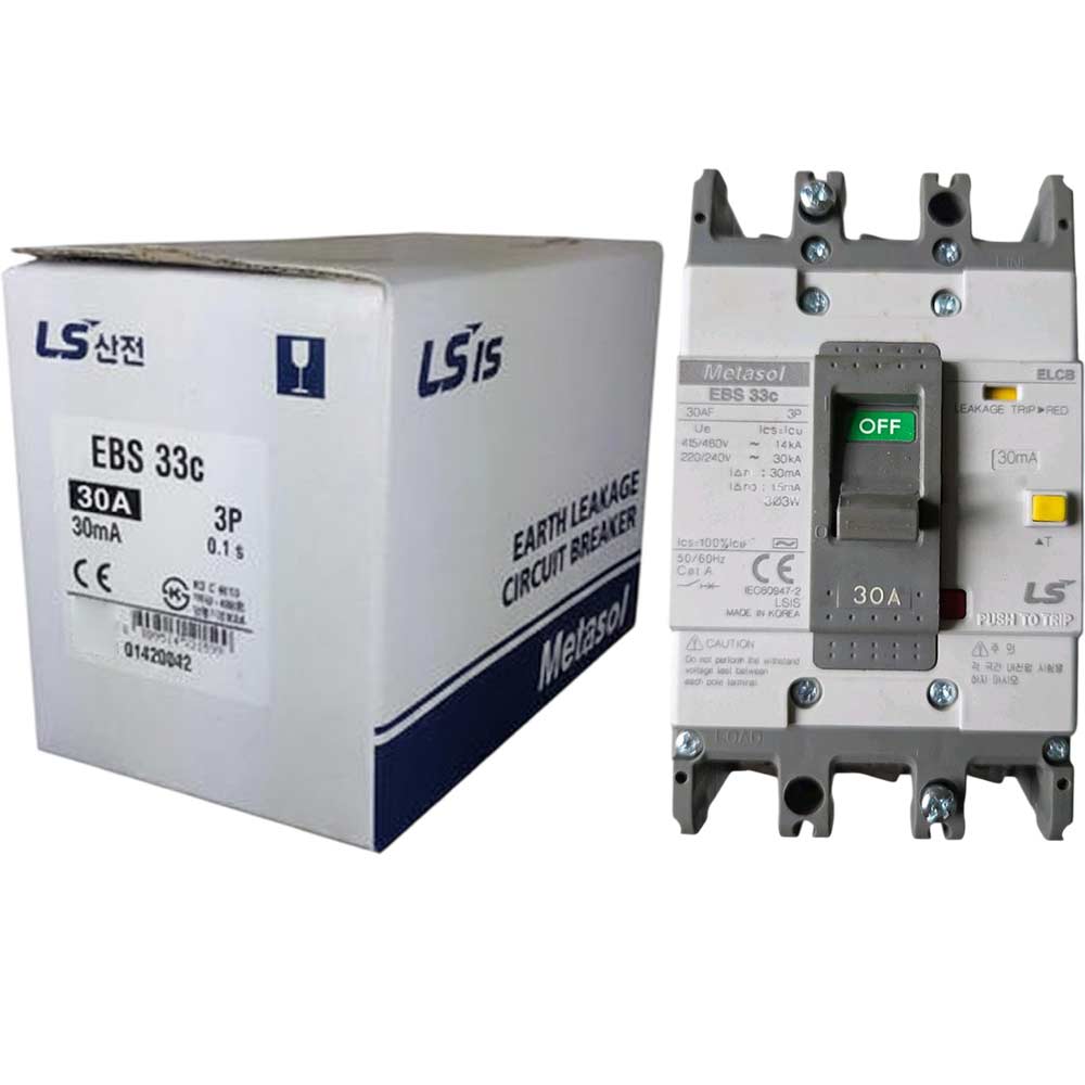 Aptomat khối chống giật 3 pha (ELCB) LS EBS33c-30-30 .