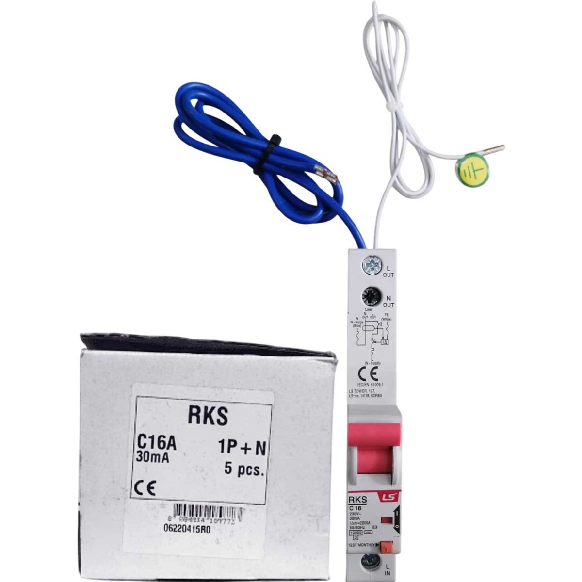 Aptomat chống giật, quá tải (RCBO) LS RKS 1P+N C16A 30mA 10kA