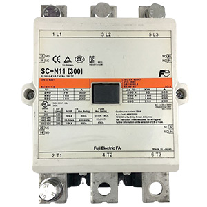 Khởi động từ (Contactor) FUJI SC-N11 AC380V 2A2B Dòng điện (Ie): 300A; Số cực: 3P; Tiếp điểm chính: 3NO; Cuộn dây: 346...380VAC; Tiếp điểm phụ: 2NO+2NC