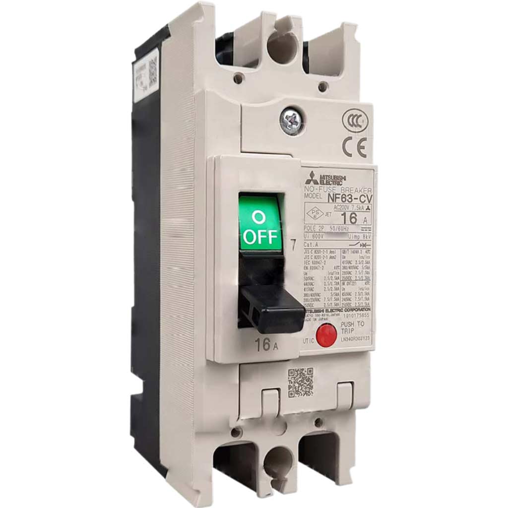 Aptomat khối (MCCB) MITSUBISHI NF63-CV 2P 16A 7.5KA .