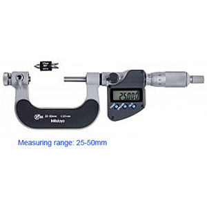 Panme đo ngoài điện tử đo ren vít (kiểu đe và đầu trục chính có thể hoán đổi cho nhau) MITUTOYO 326-252-30