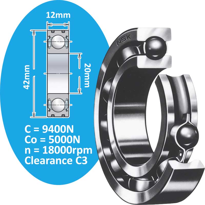 6004C3 Vòng bi cầu d20 NSK
