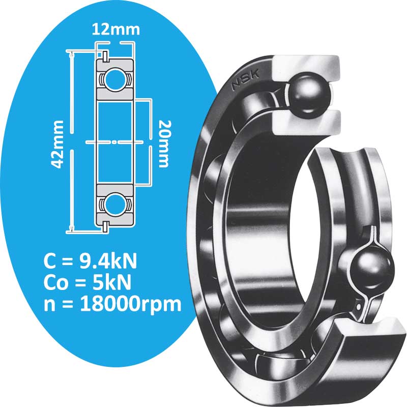 6004NR Vòng bi cầu d20 NSK