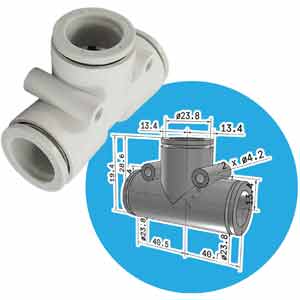 KQ2T16-00A | T nối khí nén hạt bắp 16mm SMC