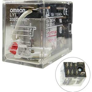 Rơ le công suất lớn OMRON LY1 AC200/220 BY OMI 15A 8 chân dẹt