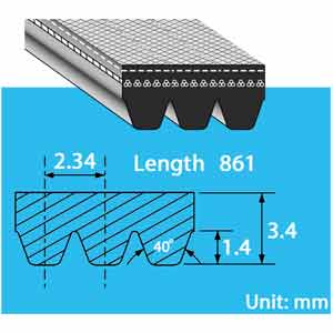 Dây curoa BANDO 3PJ861