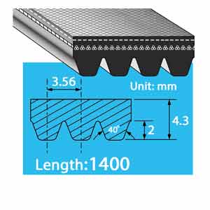 4PK1400 dây đai thang 4 rãnh BANDO