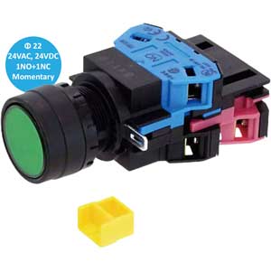 HW1L-M111Q4G nút nhấn có đèn IDEC, 1NO+1NC, xanh