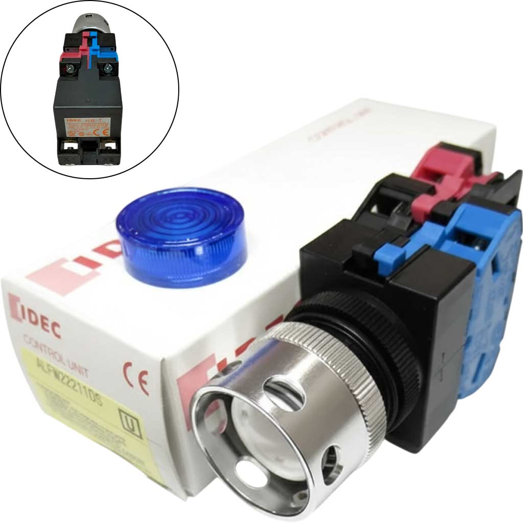 Nút nhấn nhả có đèn IDEC ALFW22211DS 24VAC/DC D22 1NO+1NC (Xanh)