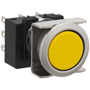 Nút nhấn nhả không đèn IDEC LB6MB-M1T6Y D18 2NO+2NC (Vàng)