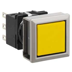 Nút nhấn giữ không đèn IDEC LB7MB-A1T2Y 2NO+2NC (Vàng)