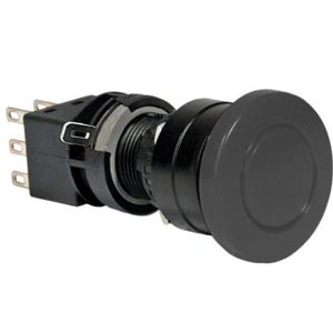 Nút nhấn giữ không đèn IDEC HA1B-A3C6B D16 2NO+2NC (Đen)