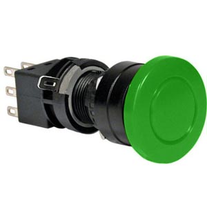 Nút nhấn nhả không đèn IDEC HA1B-M3C6G D16 2NO+2NC (Xanh)