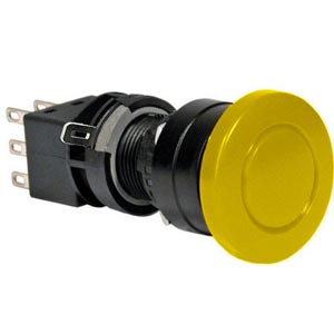 Nút nhấn nhả không đèn IDEC HA1B-M3C2Y D16 2NO+2NC (Vàng)