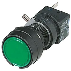 Nút nhấn nhả không đèn IDEC HA1B-M1C2VLG D16 2NO+2NC (Xanh)