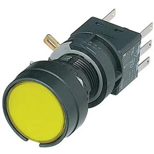 Nút nhấn nhả không đèn IDEC HA1B-M1C2Y D16 2NO+2NC (Vàng)