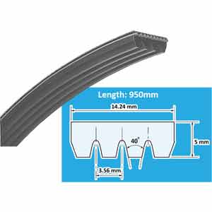 Dây curoa (Rubber V-ribbed belt) MITSUBOSHI 4PK950