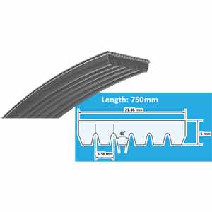 Dây curoa (Rubber V-ribbed belt) MITSUBOSHI 6PK750